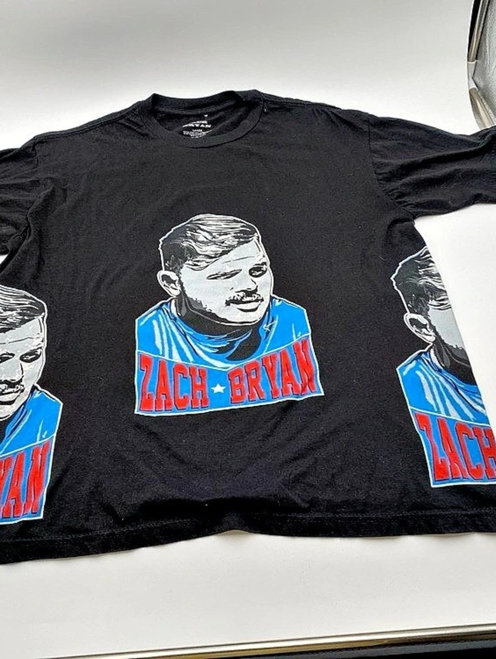 Zach Bryan Graphic Tee in Black & Blue Size Large Like New